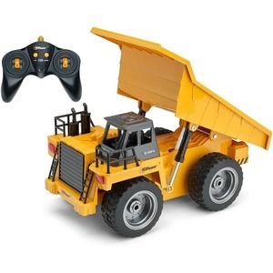 Top Race RC Remote Control Dump Truck Toy Alloy Metal and Plastic 4WD with Heavy
